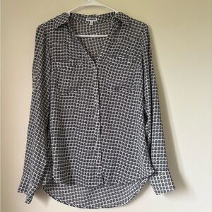 Women's Black and White Checkered Top